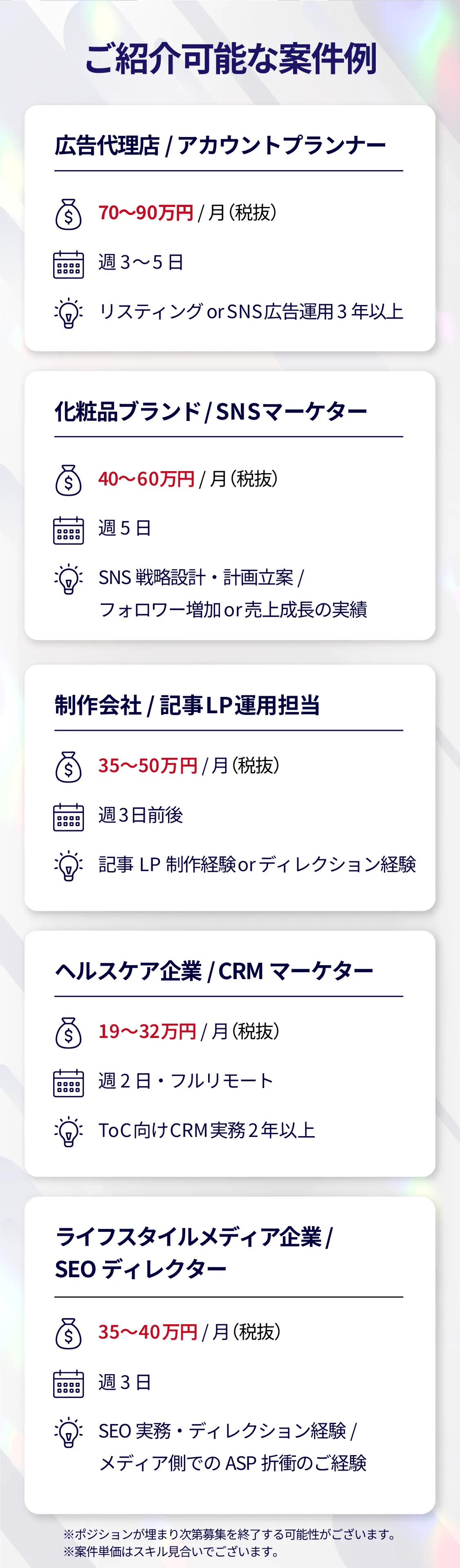 ご紹介可能な案件例